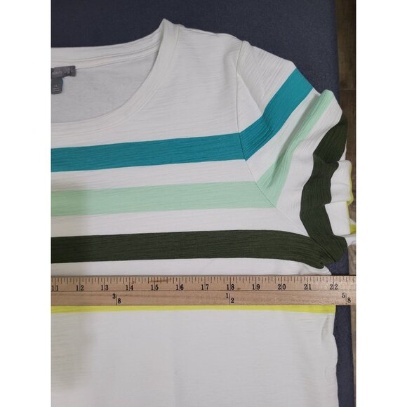 T by Talbots Womens XL UPF 50 Cozy Crush Breezy Stripe Pullover Top Slub Terry - Picture 5 of 9